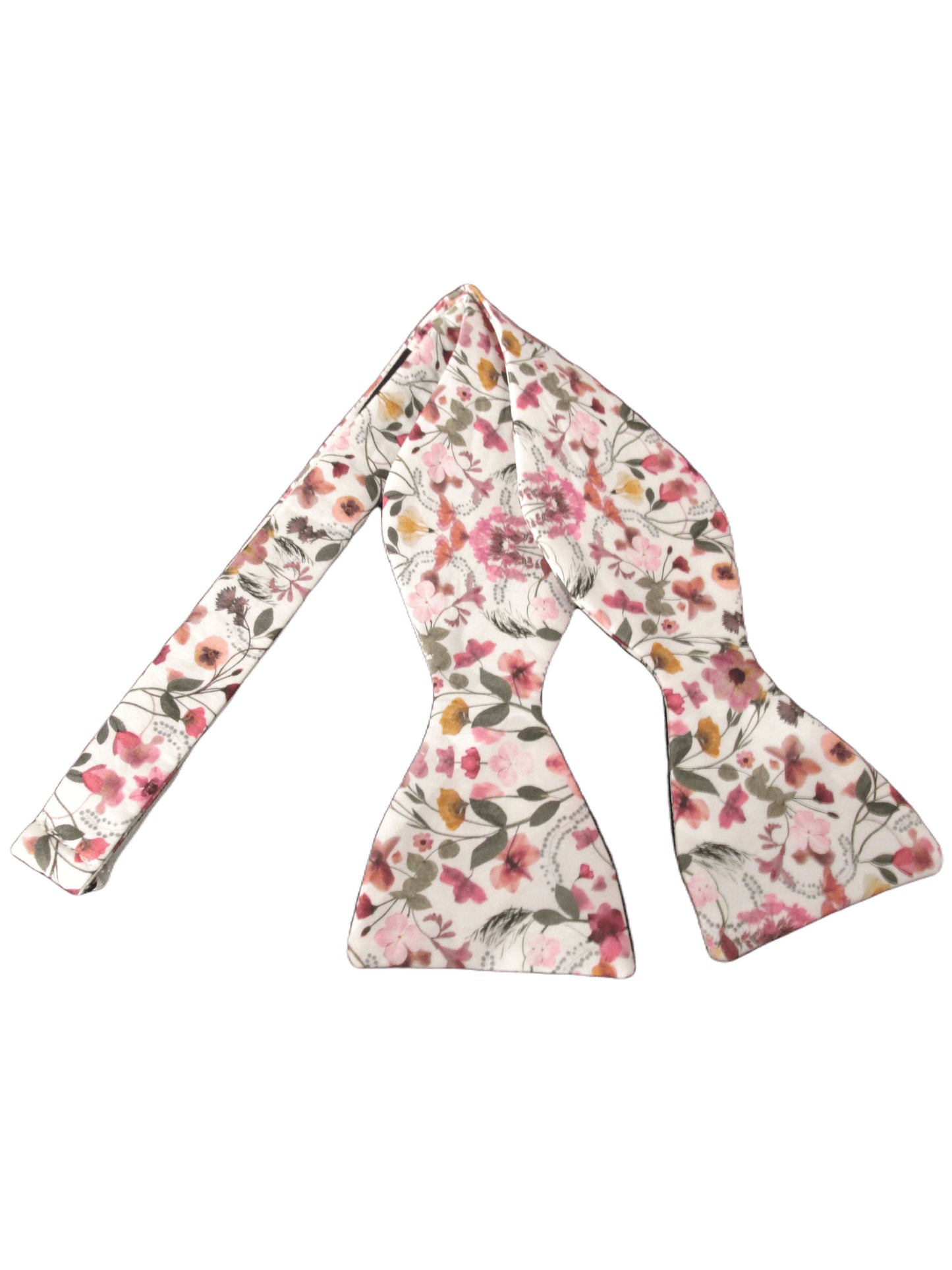AURORA IVORY SELF-TIE BOW TIE MADE WITH LIBERTY FABRIC