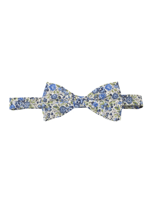 EMMA & GEORGINA GREEN READY-TIED BOW TIE MADE WITH LIBERTY FABRIC