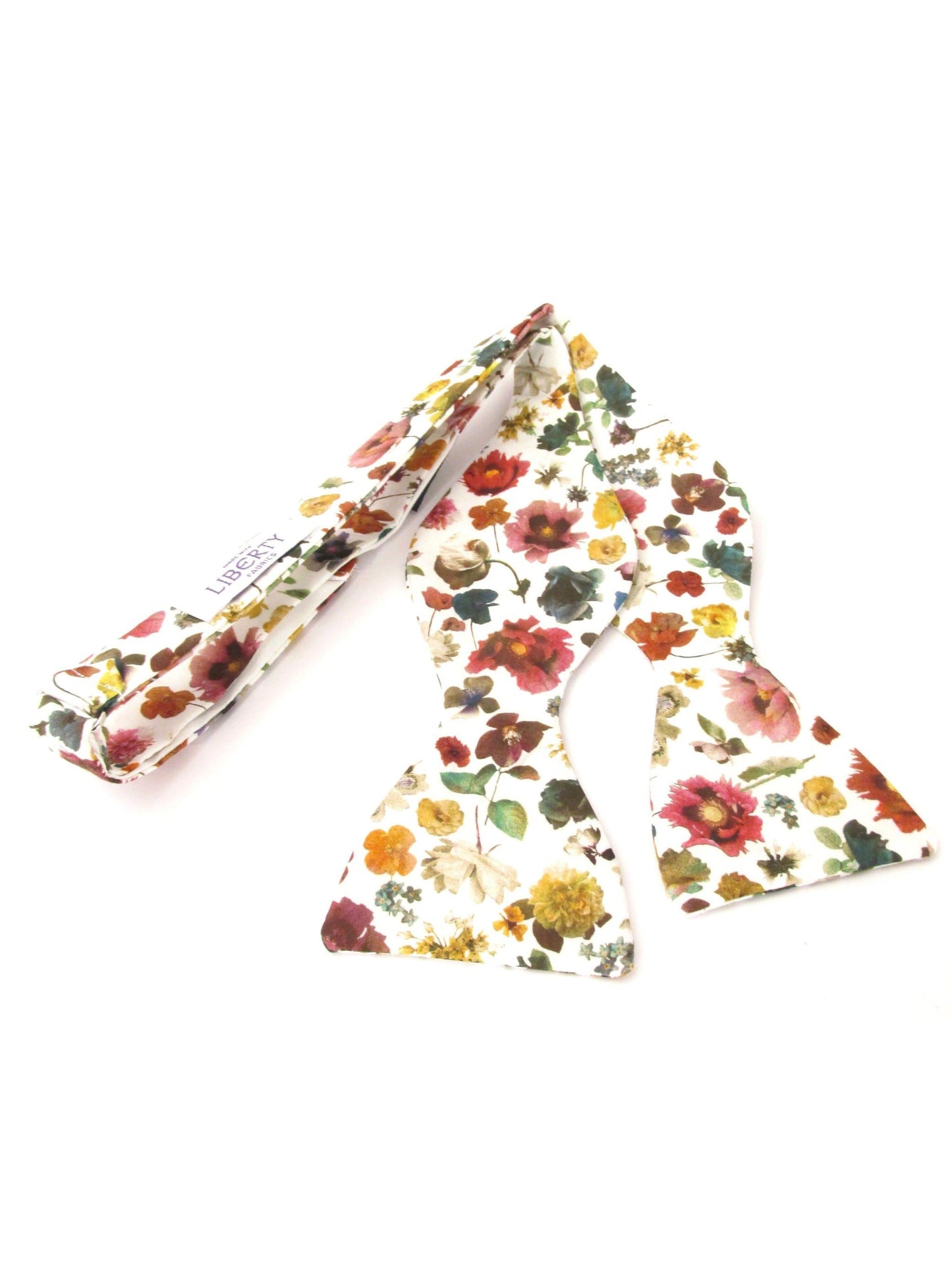 FLORAL EDIT IVORY SELF-TIE BOW TIE MADE WITH LIBERTY FABRIC