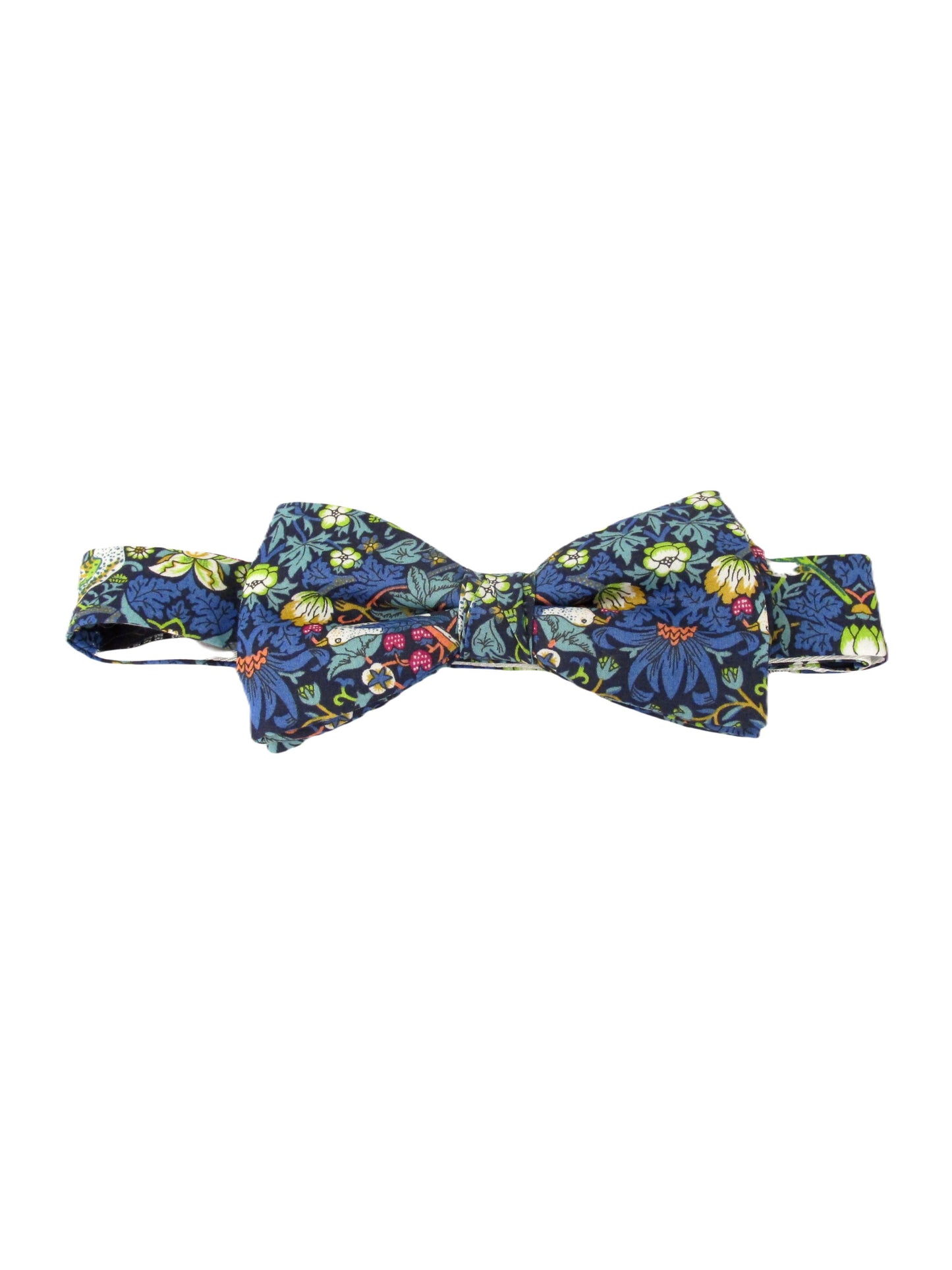 STRAWBERRY THIEF TEAL READY TIED BOW TIE MADE WITH LIBERTY FABRIC