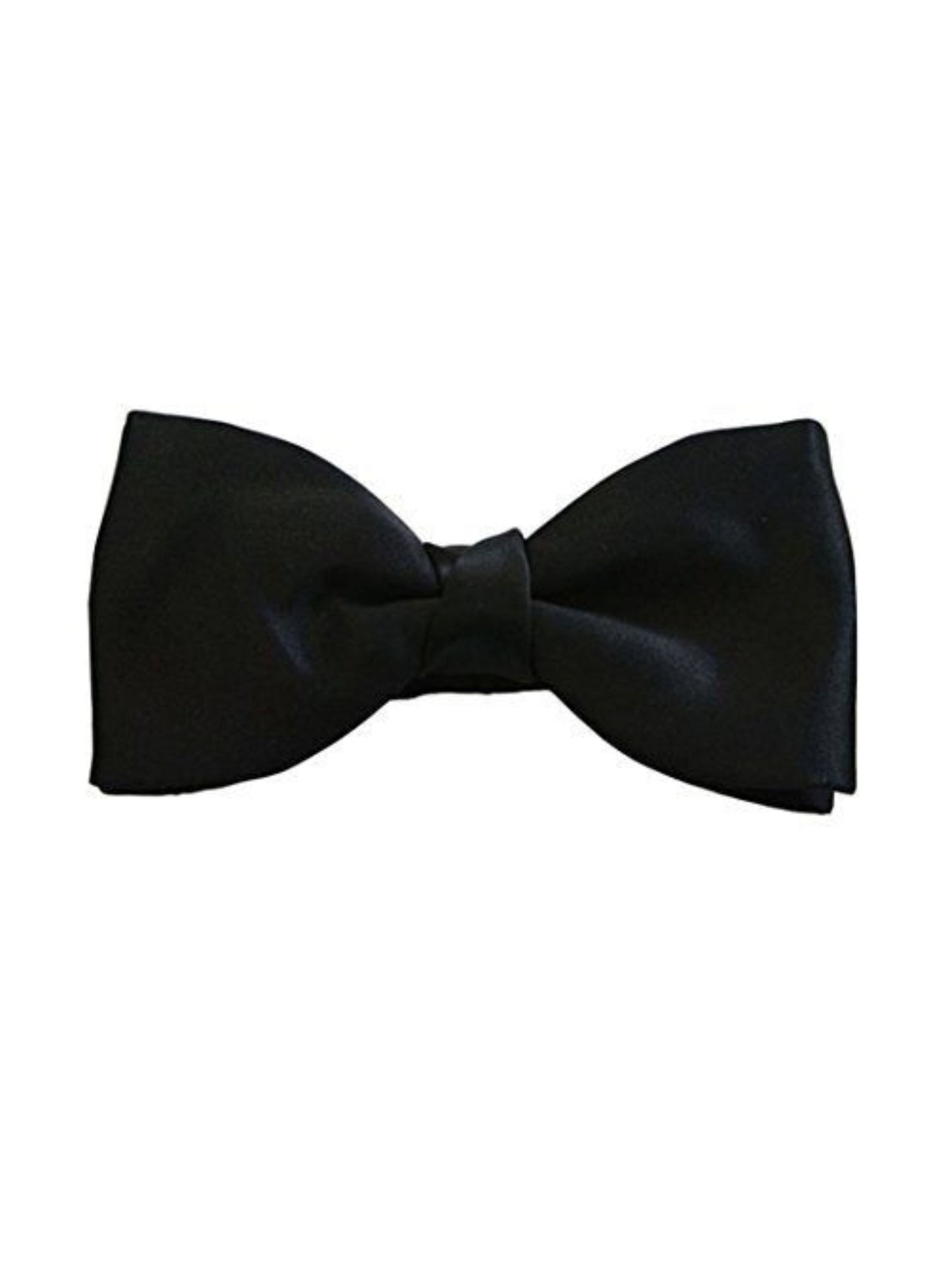 BLACK SATIN READY-TIED BOW TIE