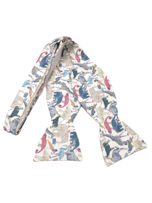 QUEUE FOR THE ZOO SELF-TIE BOW TIE MADE WITH LIBERTY FABRIC