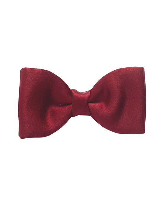 VAN BUCK CHERRY SATIN READY TIED BOW TIE