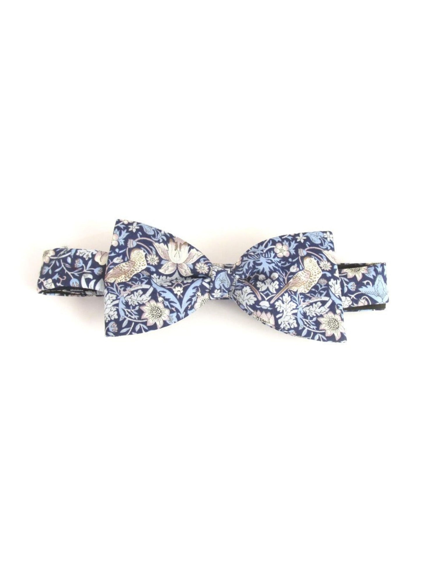 STRAWBERRY THIEF BLUE RT BOW TIE MADE WITH LIBERTY FABRIC