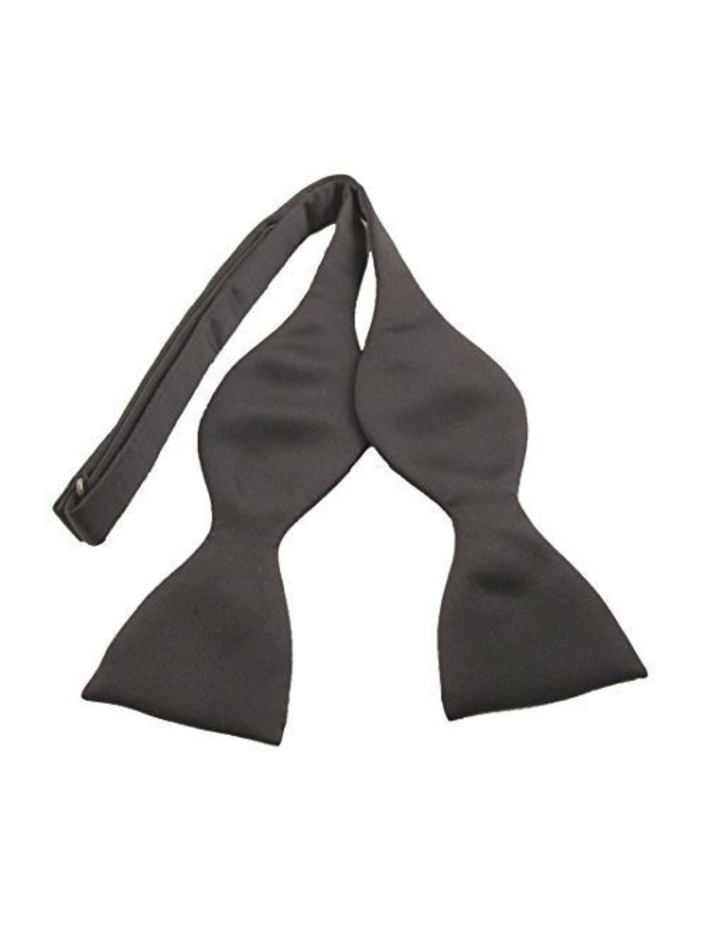 BLACK SATIN SELF-TIED BOW TIE
