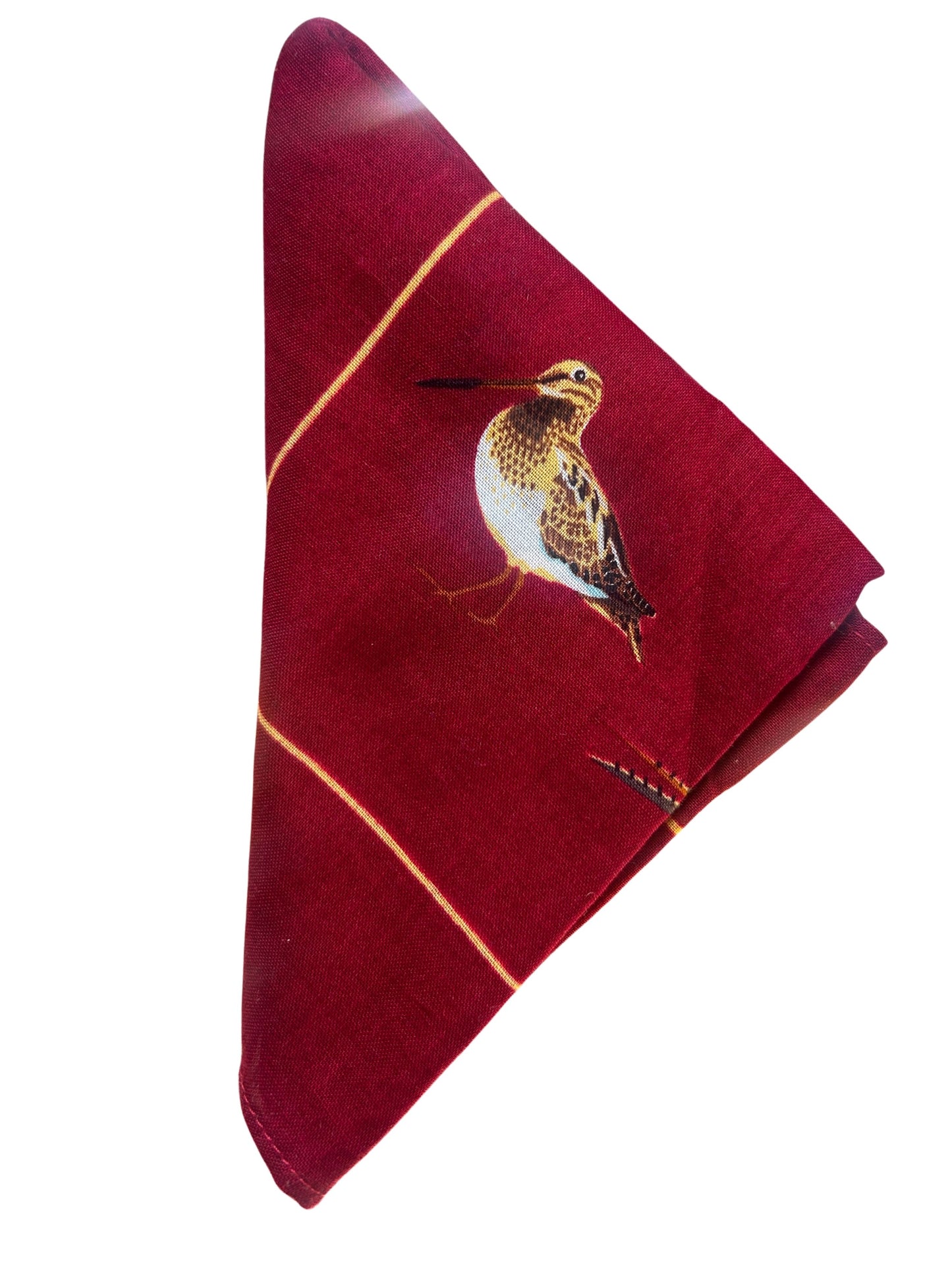 BURGUNDY GAME BIRDS BANDANA