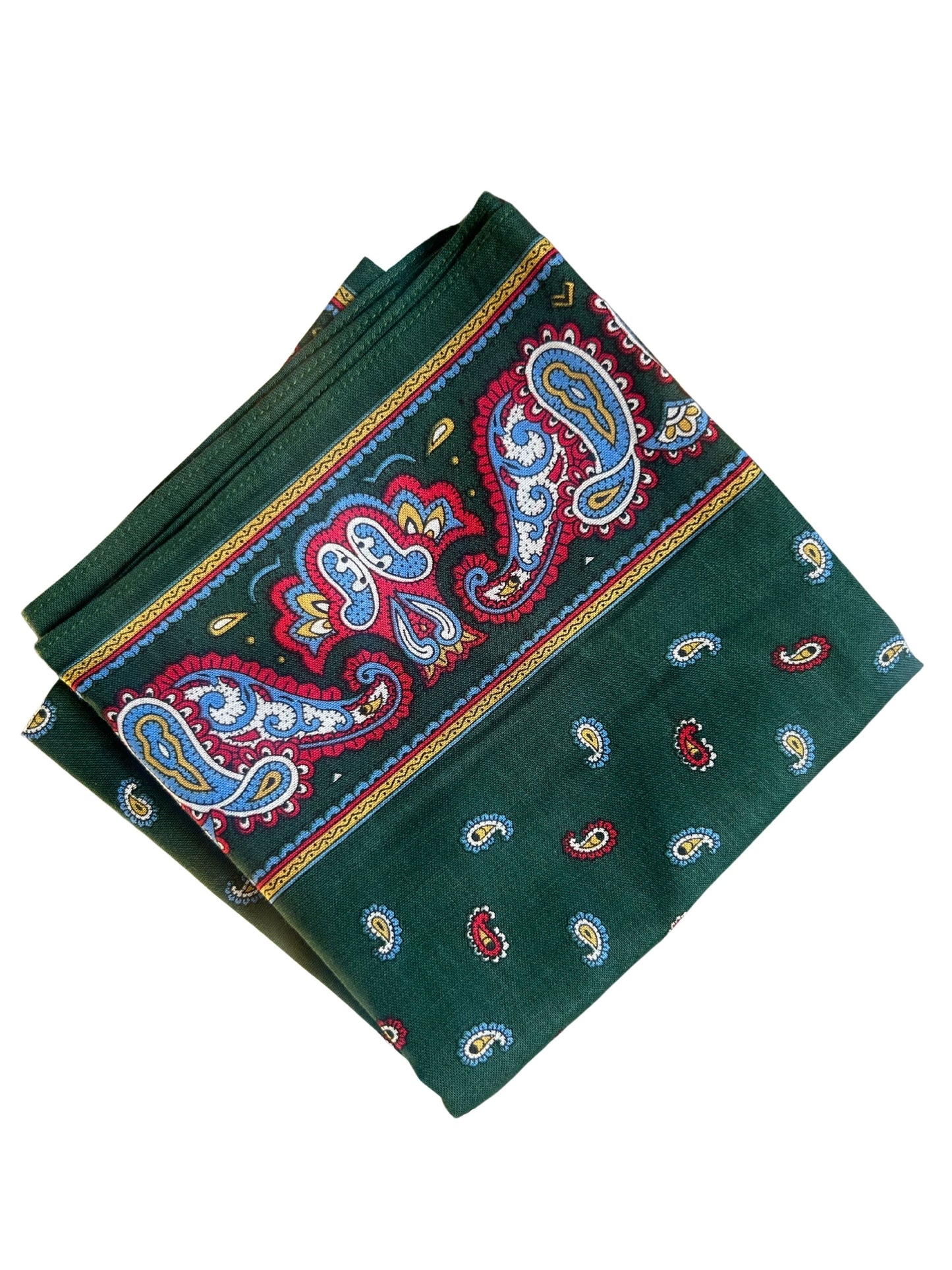 GREEN PINE PAISLEY BANDANA 56X56cm