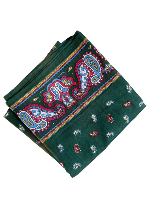 GREEN PINE PAISLEY BANDANA 56X56cm