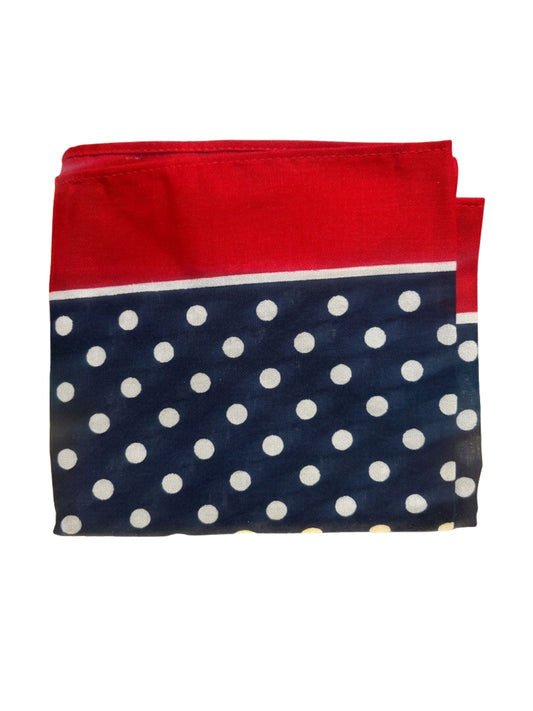 LARGE SPOT NAVY/RED BANDANA