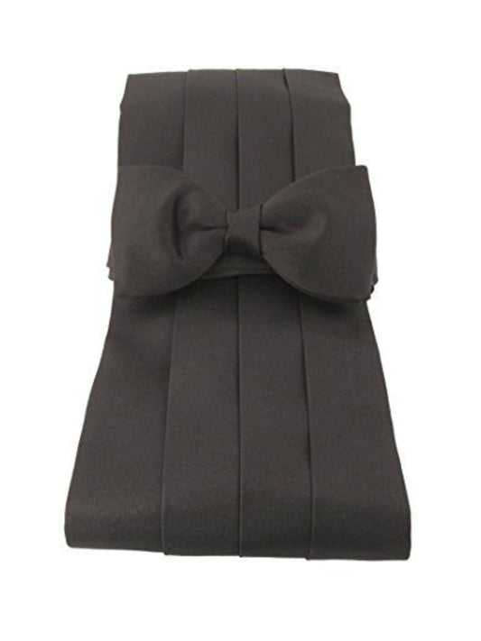 BLACK SILK CUMMERBUND SET