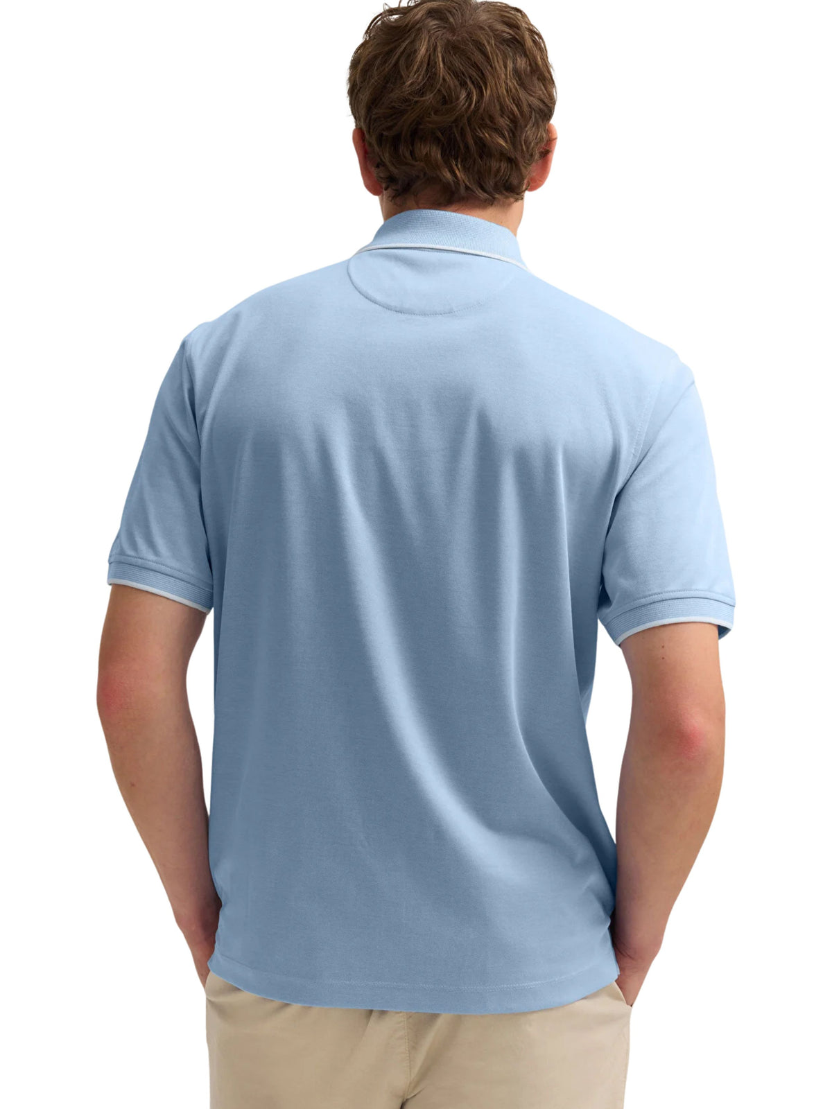 LIGHT BLUE POLO WITH WHITE TRIM