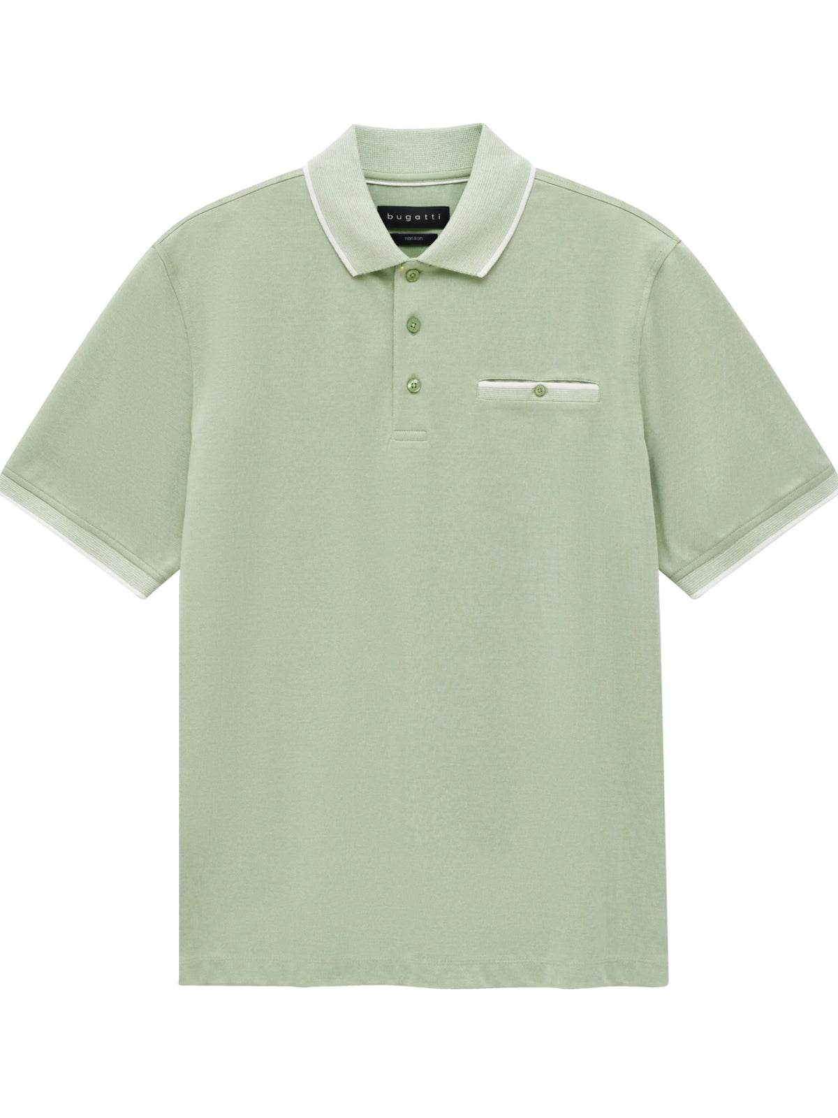PALE GREEN POLO WITH WHITE TRIM