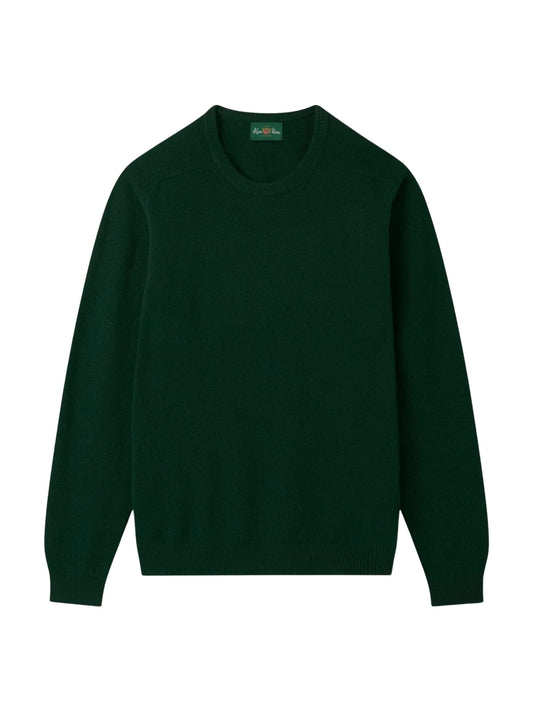 DORSET CLASSIC TARTAN GREEN CREW NECK WOOL JUMPER