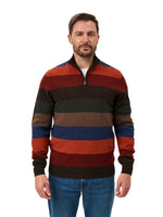 LYNDHURST COCOA BASE QUARTER ZIP LAMBSWOOL JUMPER
