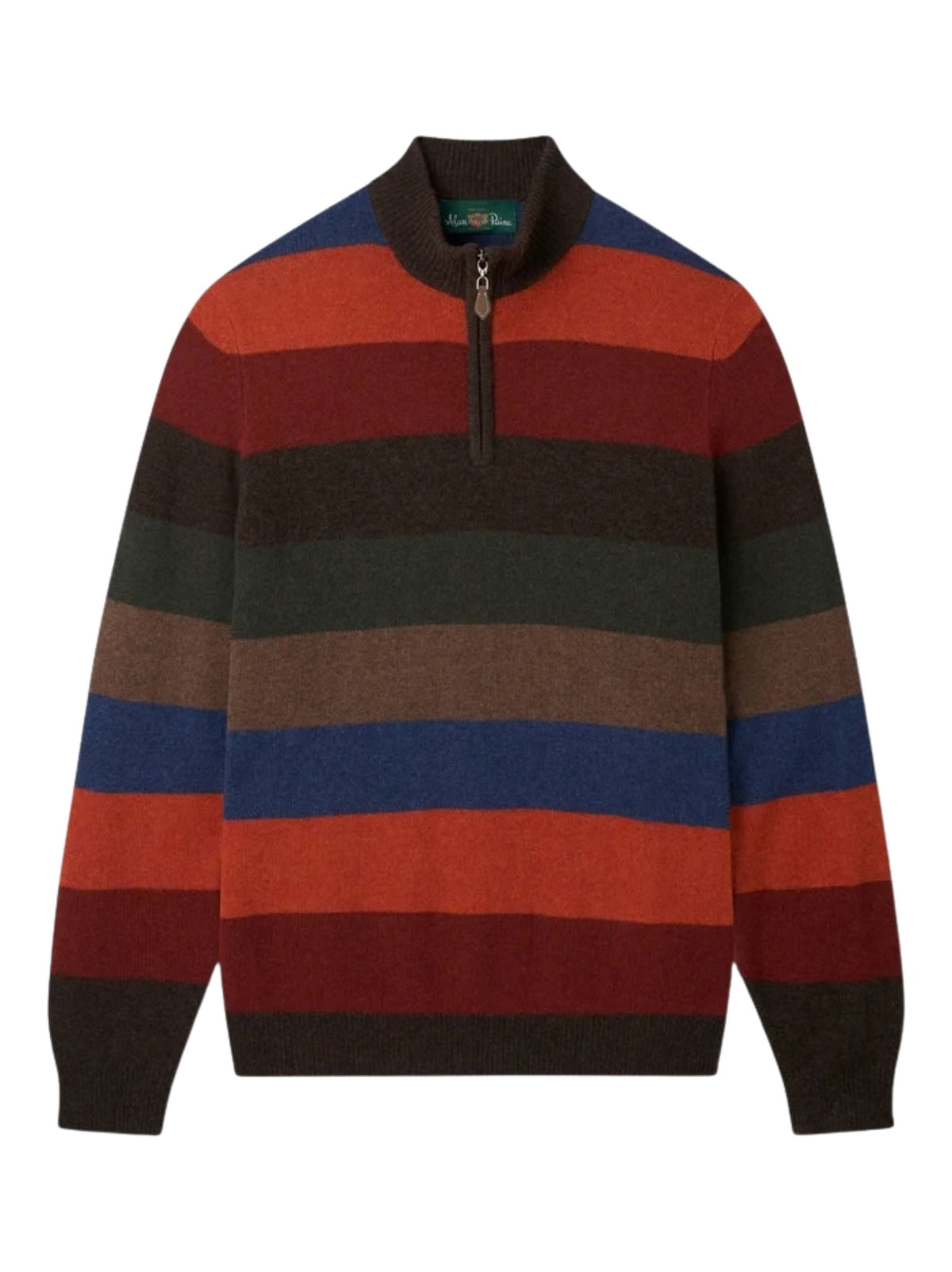 LYNDHURST COCOA BASE QUARTER ZIP LAMBSWOOL JUMPER