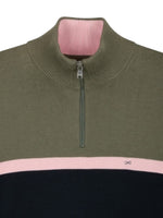 OLIVE GREEN TRUCKER NECK JUMPER
