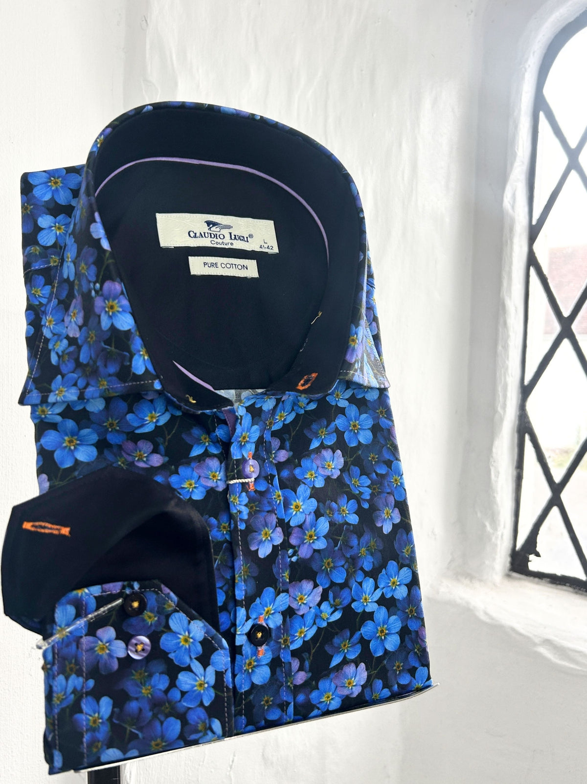 DAISY PRINT BLUE LONG SLEEVE SHIRT