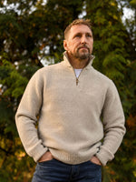 LIGHT GREY CLASSIC QUARTER ZIP JUMPER