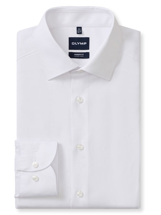 WHITE MODERN FIT COVER SHIRT