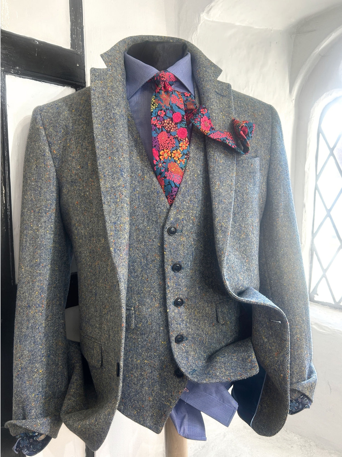 JACKY MID BLUE TWEED JACKET