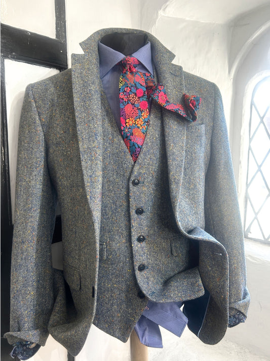 JACKY MID BLUE TWEED JACKET