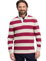 BURGUNDY AND OATMEAL STRIPED COTTON JERSEY