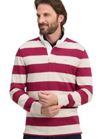 BURGUNDY AND OATMEAL STRIPED COTTON JERSEY