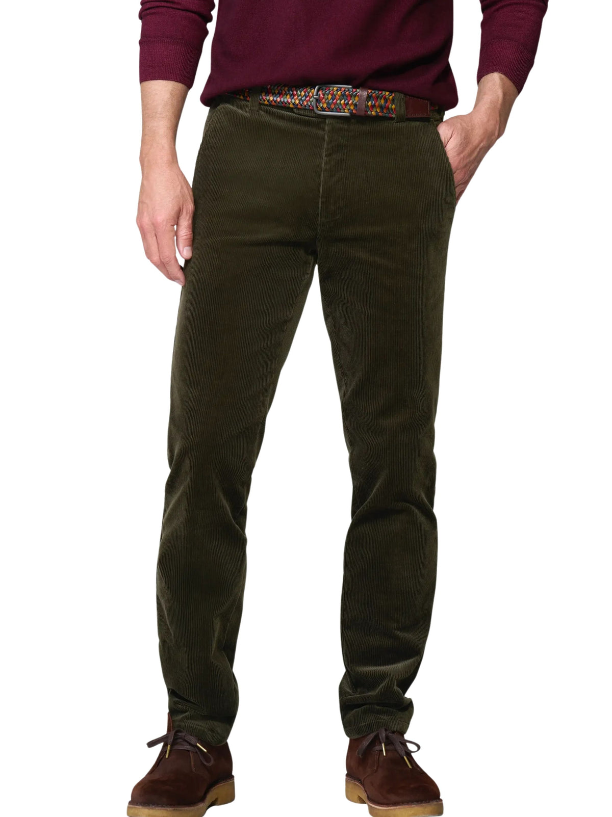 ROMA ACTIVE DARK GREEN COTTON CORD TROUSERS
