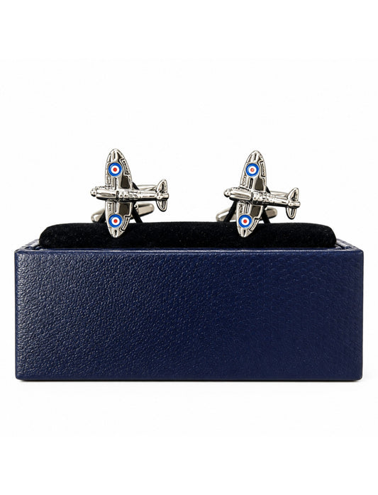 SPITFIRE RHODIUM BAR CUFFLINKS