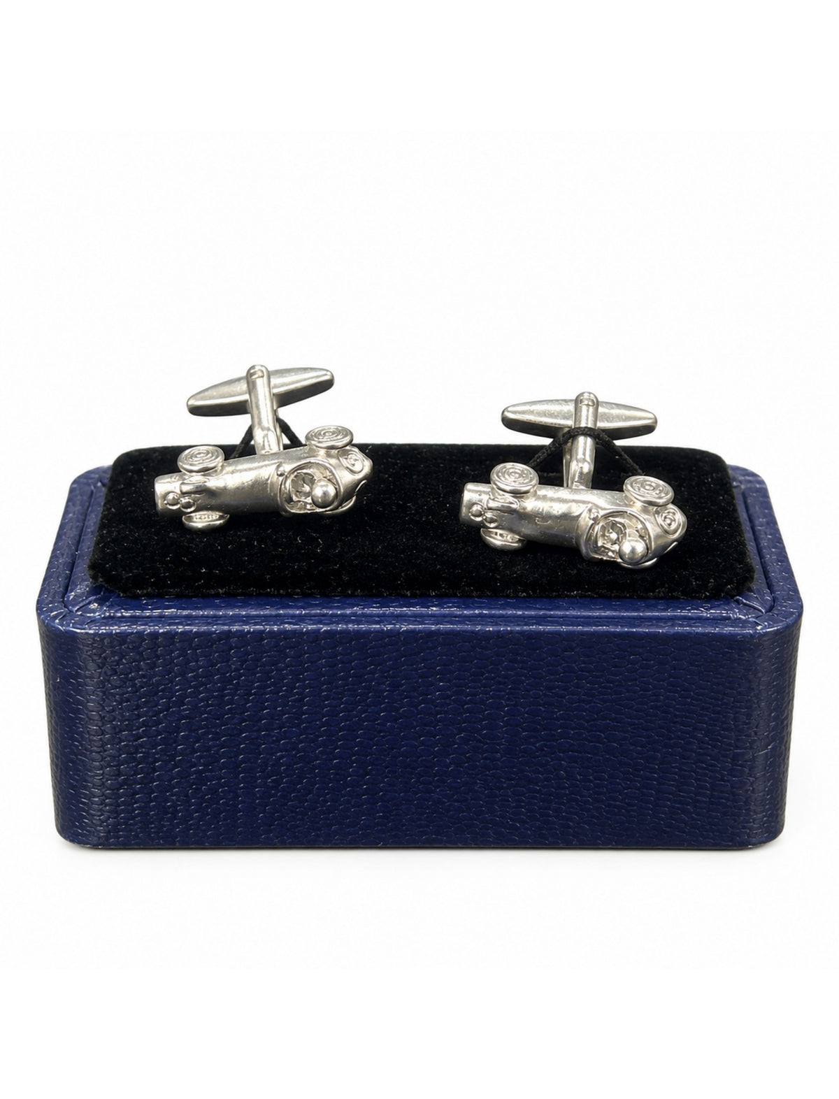 RACER CAR RHODIUM BAR CUFFLINKS