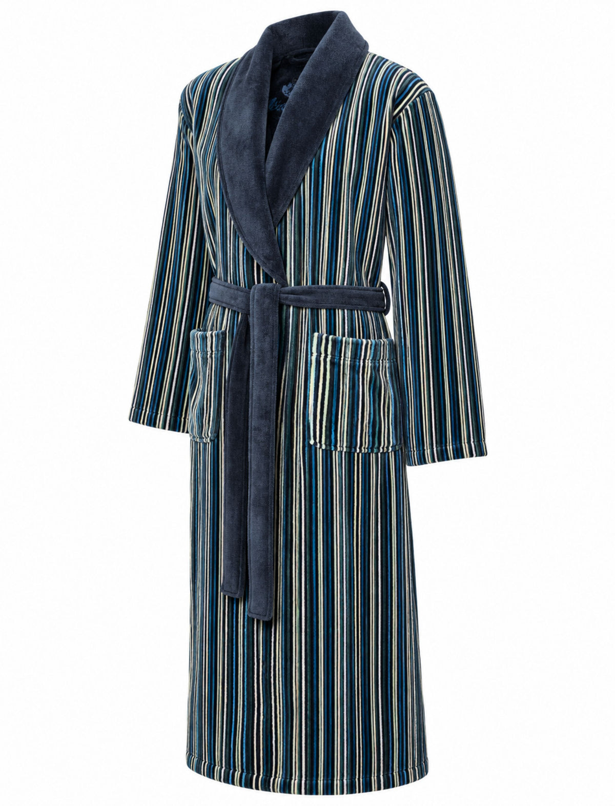 SKAGERAK MULTI STRIPE GREEN DRESSING GOWN