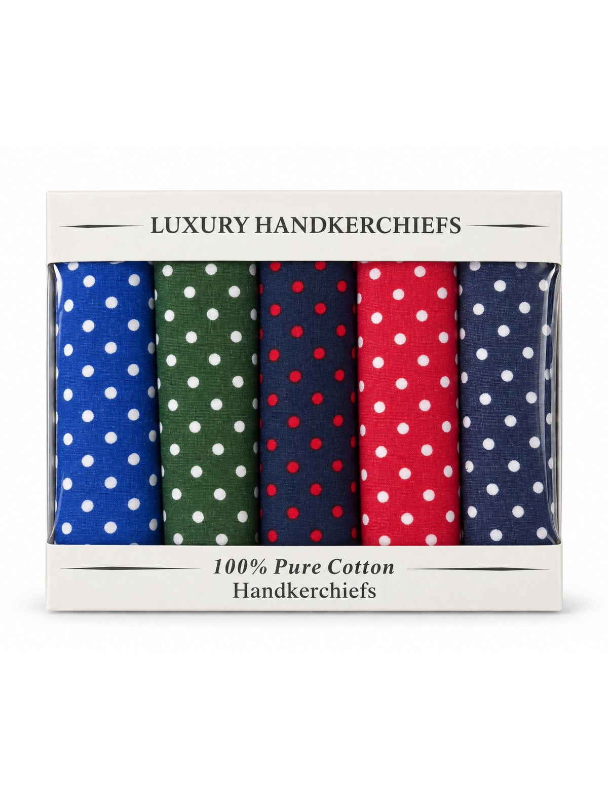 5 COLOUR SPOT LUXURY HANDKERCHIEFS