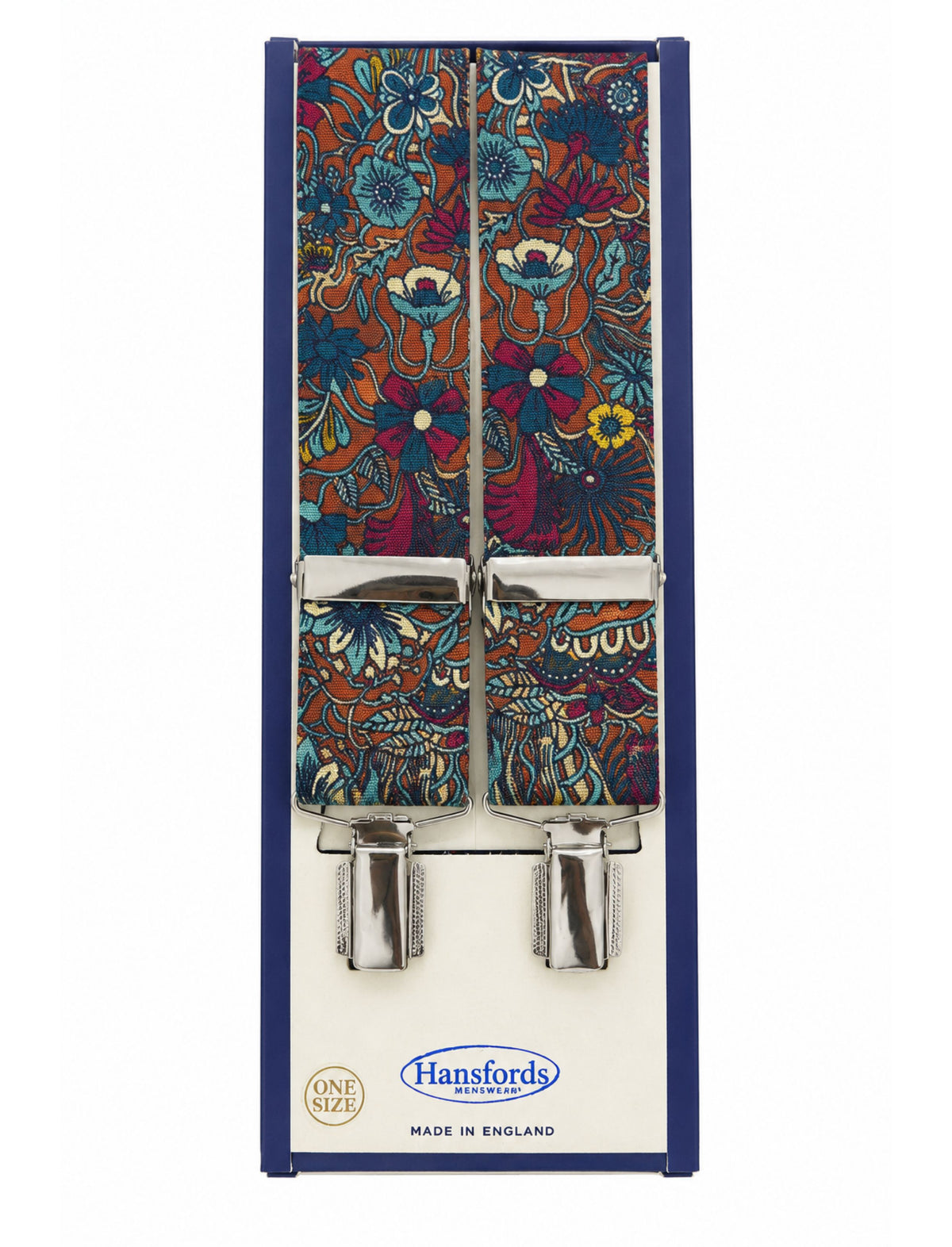 MULTI FLORAL CLIP BRACES NICKEL PLATED