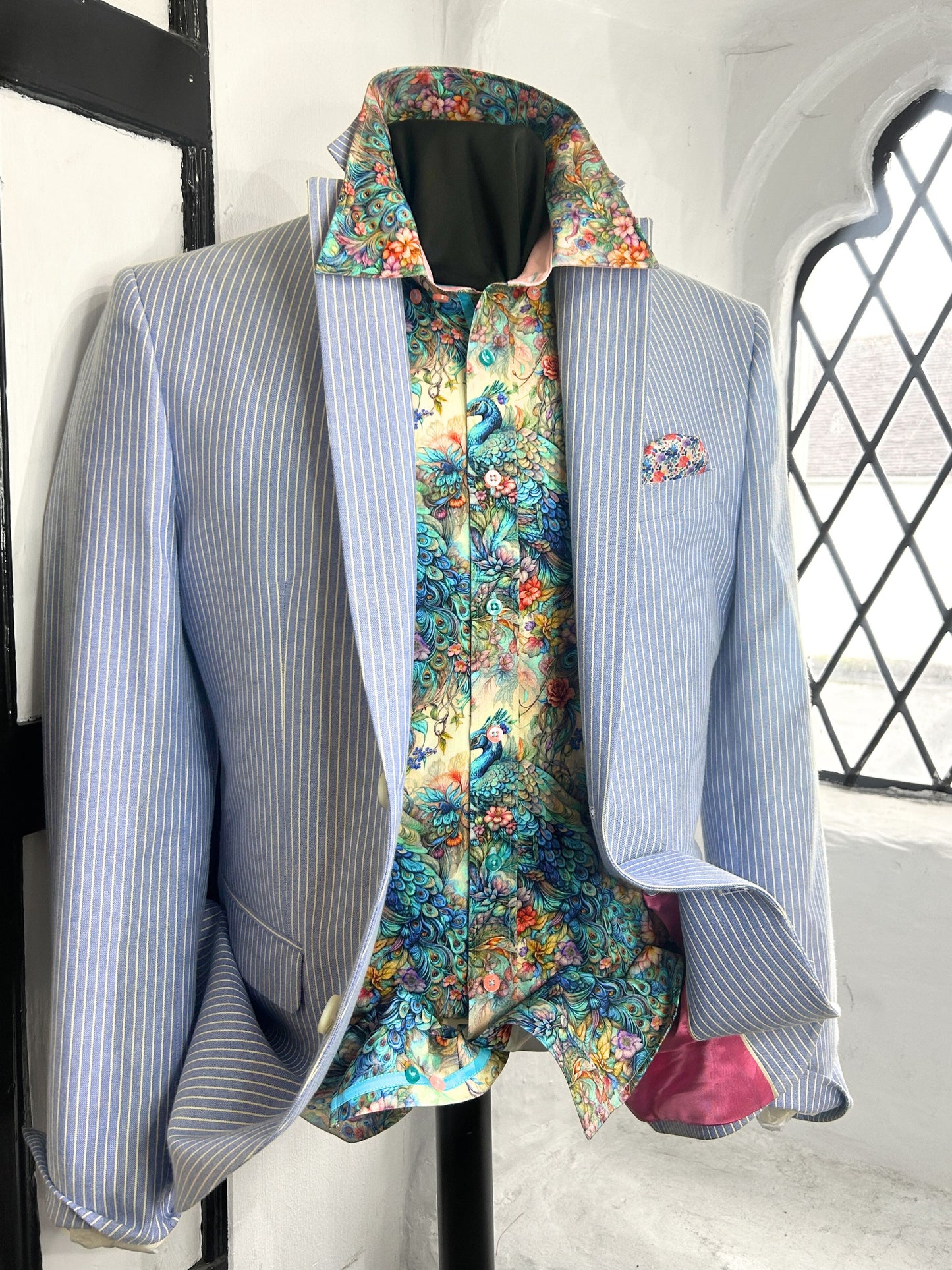 JACK BLUE WITH WHITE STRIPES ORGANIC COTTON SPORTS JACKET