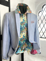 JACK BLUE WITH WHITE STRIPES ORGANIC COTTON SPORTS JACKET