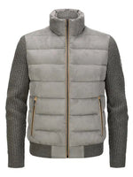DEAN GREY PADDED JACKET WITH KNITTED SLEEVES