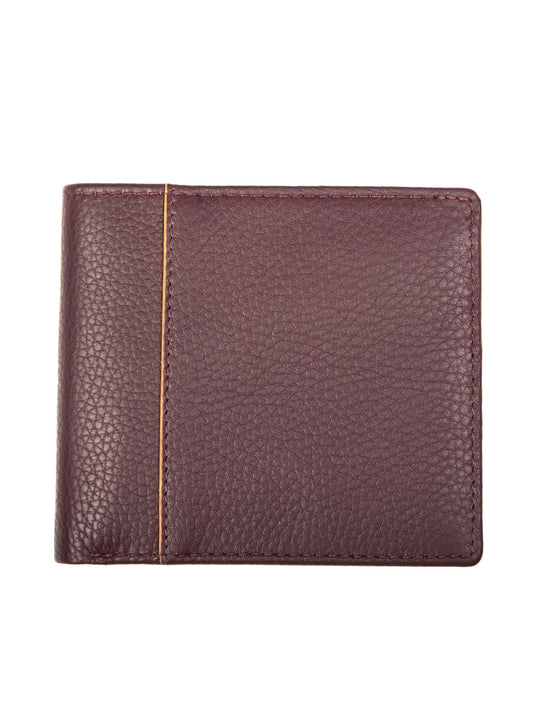 BORDEAUX/LIGHT TAN BI-FOLD WALLET
