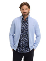 LIGHT BLUE COTTON ZIP UP CARDIGAN