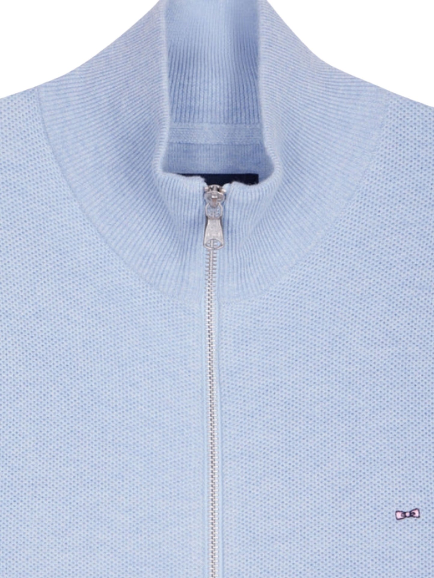 LIGHT BLUE COTTON ZIP UP CARDIGAN