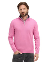 PINK COTTON TRUCKER COLLAR LONG SLEEVE JUMPER
