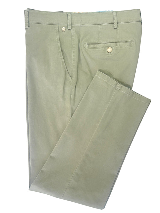MID GREEN ROMA COTTON CHINOS