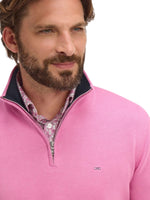 PINK COTTON TRUCKER COLLAR LONG SLEEVE JUMPER