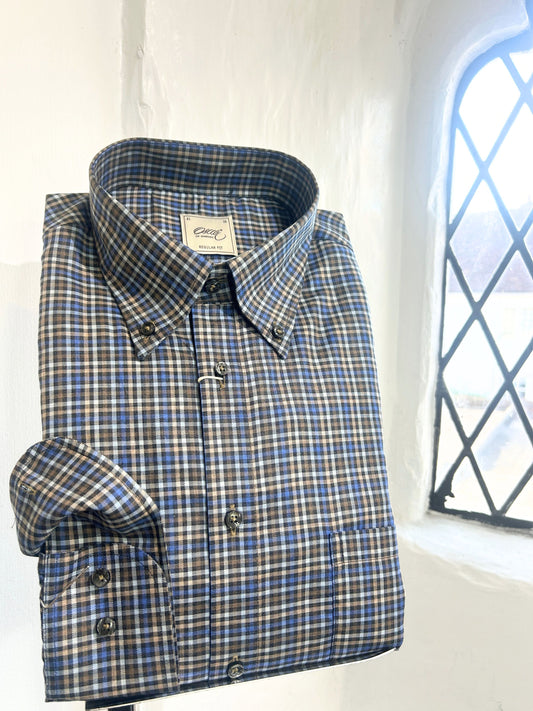 BLUE MIX CHECK PATTERN LONG SLEEVE SHIRT