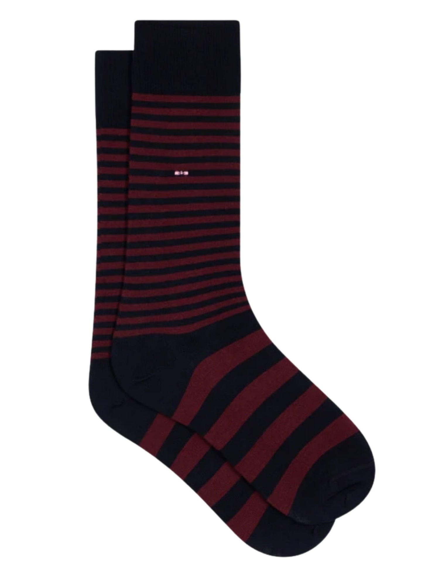 NAVY AND WINE STRIPE SOCKS