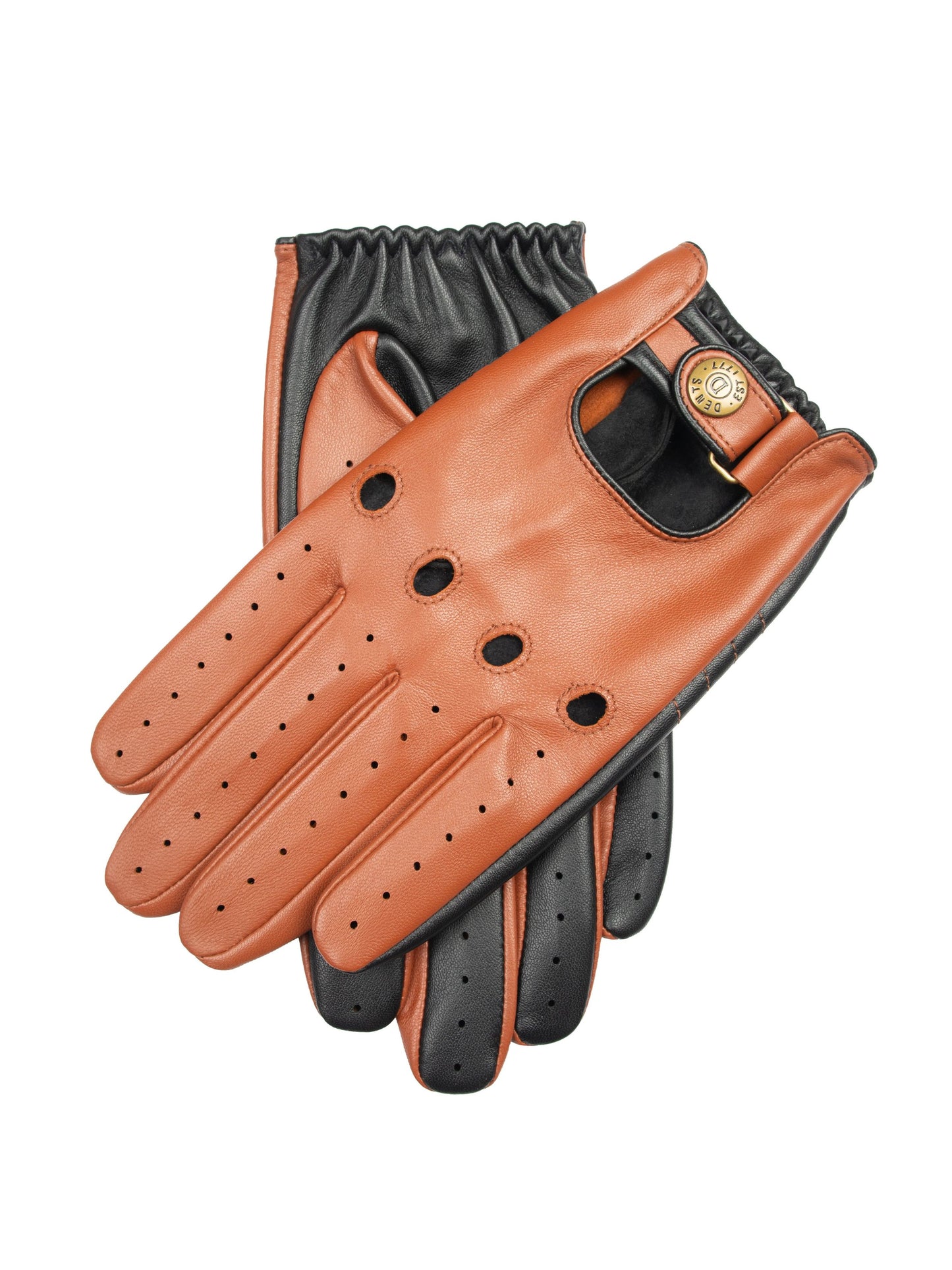 COGNAC/BLACK DRIVING GLOVES