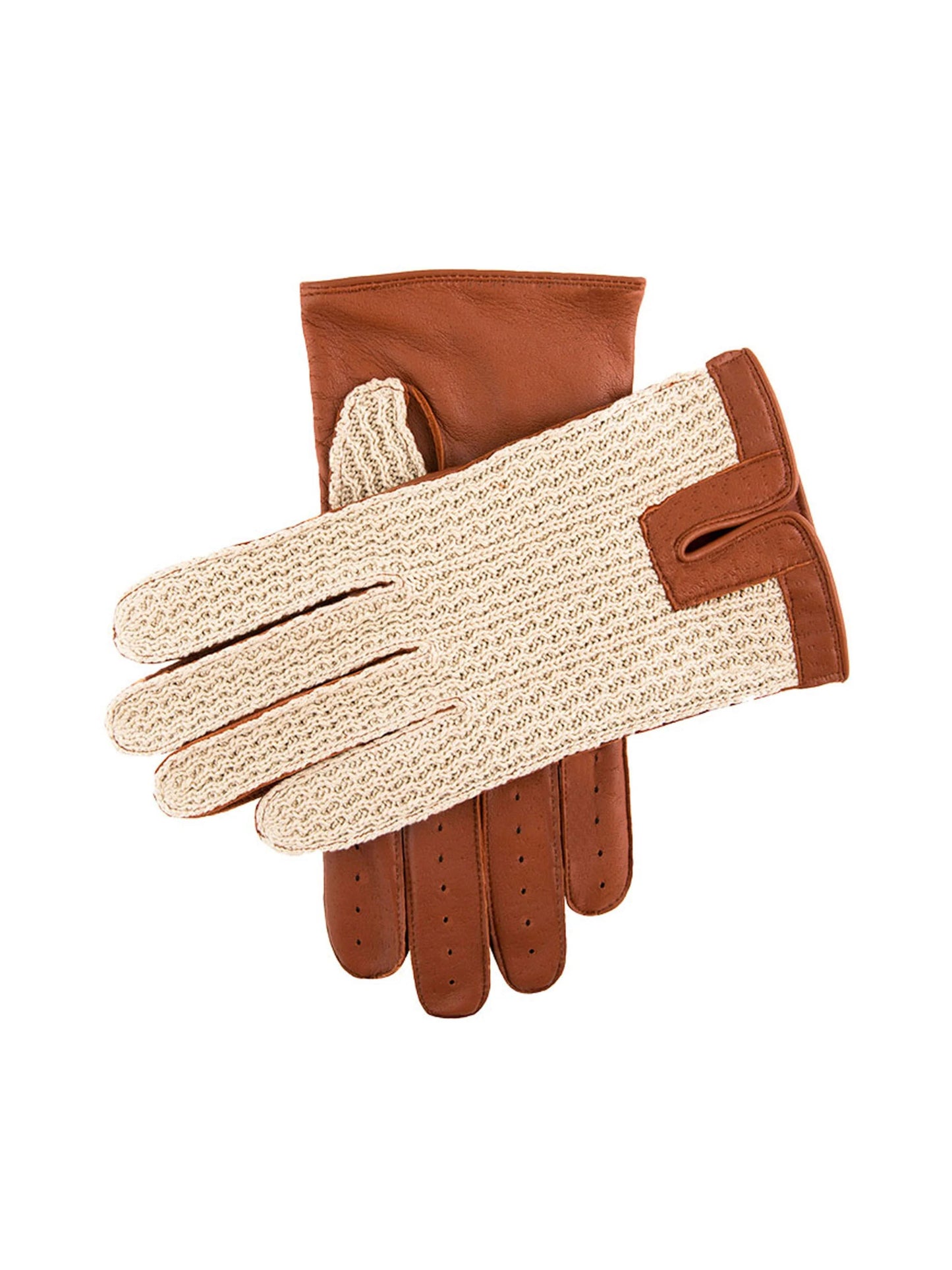 COGNAC CROCHET BACK DRIVING GLOVES