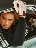 COGNAC CROCHET BACK DRIVING GLOVES
