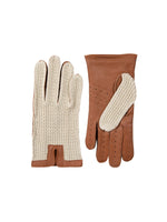 COGNAC CROCHET BACK DRIVING GLOVES