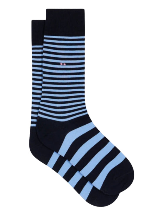 NAVY AND PALE BLUE STRIPE SOCKS