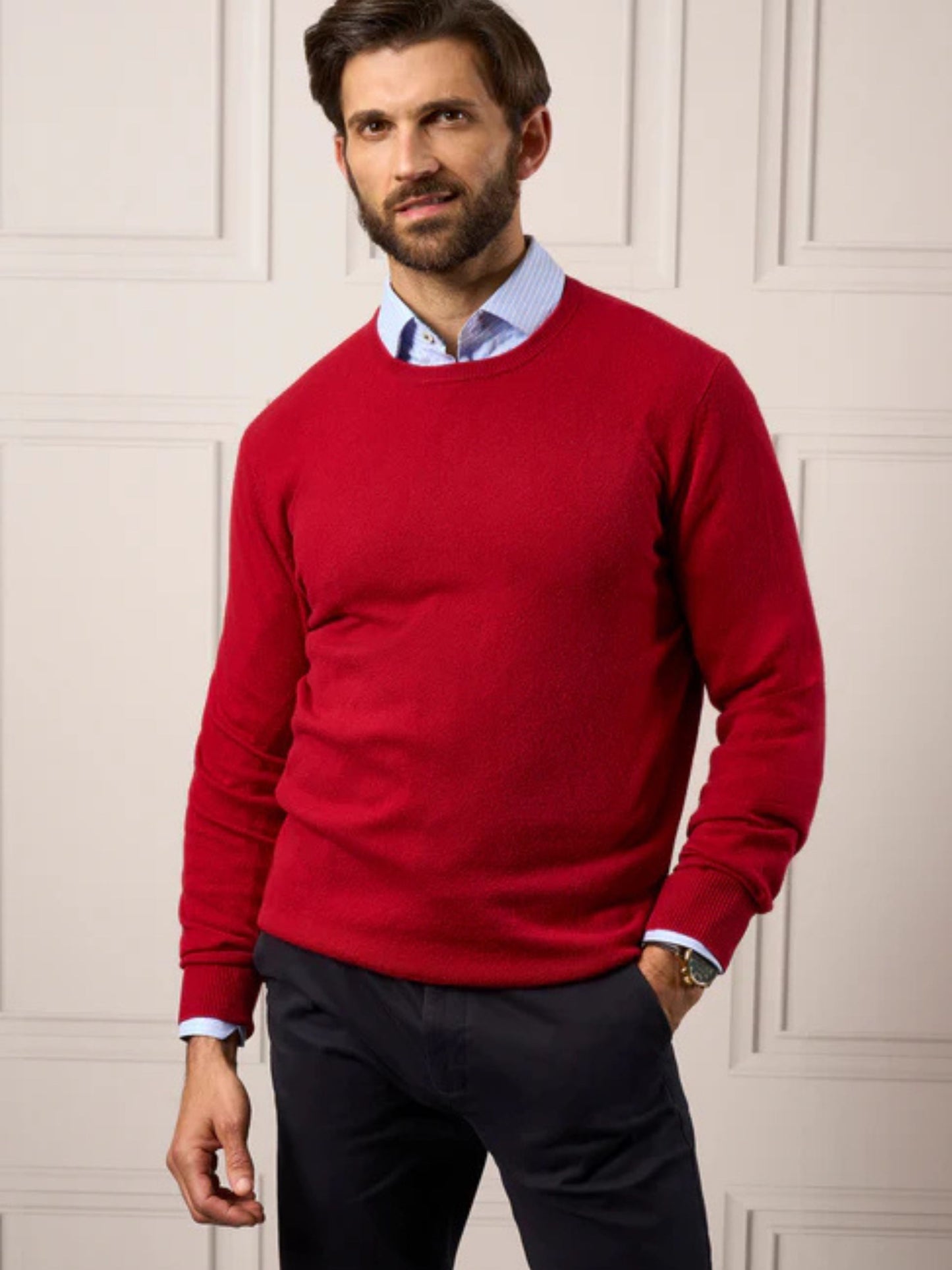 MELFORT RUBY PURE CASHMERE CREW NECK JUMPER